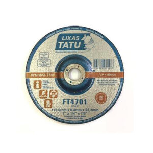 DISCO DE DESBASTE 177,8MM X 6,4MM X 22,2MM ( 7" X 1/4"X7/8" )- TATU