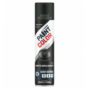 TINTA SPRAY 350ML PRETO BRILHANTE - PAINTCOLOR