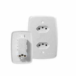 TOMADA 2 - 2P+T 10A 250V IDEALE BRANCO LINHA FACIL C/PLACA 4200 - PLUZIE