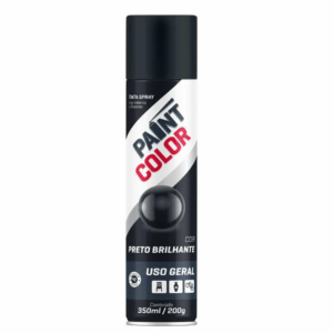 TINTA SPRAY 300ML ALTA TEMPERATURA PRETO FOSCO - PAINTCOLOR