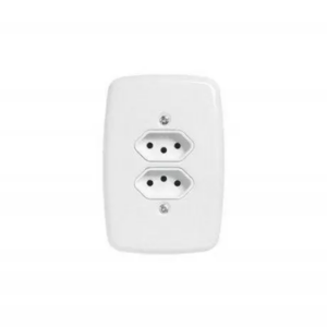 TOMADA 2 - 2P+T 10A 250V IDEALE BRANCO C/PLACA 3213 - PLUZIE