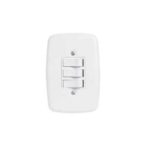 INTER 1 TECLA SIM + 2 TECLA PAR IDEALE BRANCO C/PLACA 3208 - PLUZIE