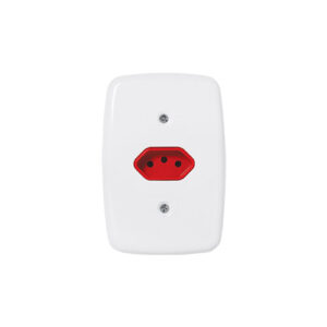 TOMADA - 2P+T 20A 250V IDEALE VERMELHO C/PLACA 3231 - PLUZIE