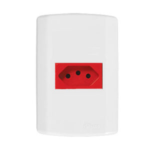 TOMADA 2P+T 20A VERMELHO 250V CONJ 7234 - PLUZIE