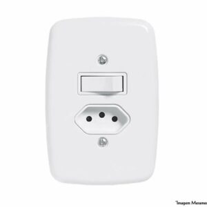 INTER 1 TECLA PAR + TOM. 2P+T 20A 250V IDEALE BRANCO C/ PLACA 3218 - PLUZIE