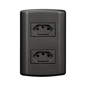 TOMADA 2 - 2P+T 10A 250V CONJ LINHA FACIL 7742 MATRIZ PRETO - PLUZIE