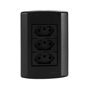 TOMADA 3 - 2P+T 10A 250V CONJ LINHA FACIL 7743 MATRIZ PRETO - PLUZIE
