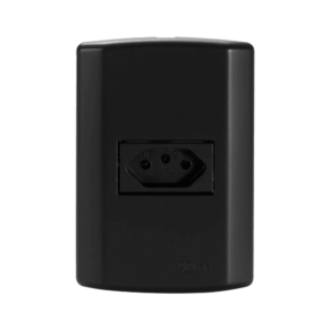 TOMADA 2P+T 10A BRANCO 250V CONJ 7711 MATRIZ PRETO - PLUZIE