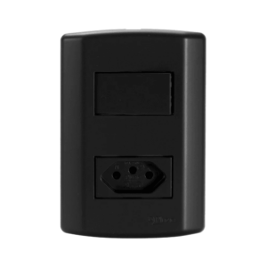 INTER 1 TECLA PAR + TOM. 2P+T 10A 250V CONJ 7719 MATIZ PRETO - PLUZIE