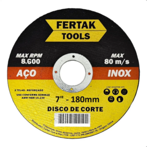 DISCO DE CORTE INOX 180 X 6 X 22 7" - FERTAK